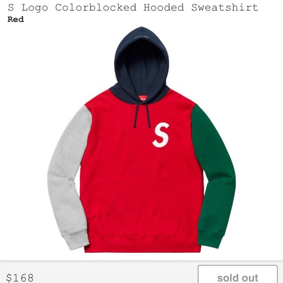 supreme color blocked hoodie